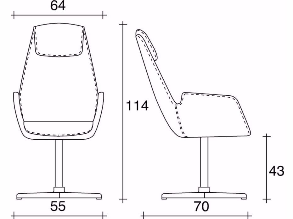 4-спицевое кожаное вращающееся офисное кресло с высокой спинкой TALIN Nubia ARCH-00094662 - Вид №2