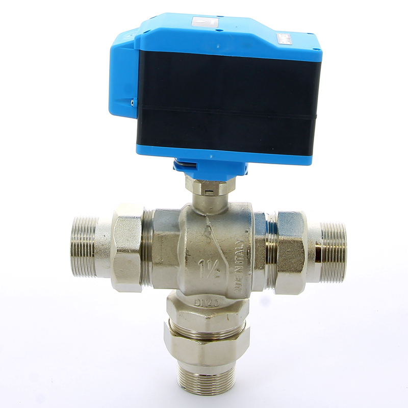 Кран шаровой с разъемными соединениями НН трехходовой MODULO PLUS с сервоприводом EMMETI 1"1/2 01425712