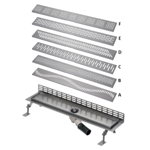 69061 Нержавеющий водоотводящий желоб к стене, длина 750 мм SANELA