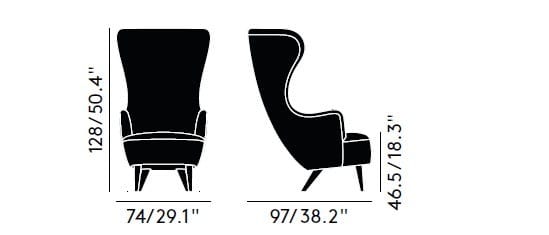 Тканевое кресло-шпагат Tom Dixon Wingback ARCH-00030040 - Вид №22