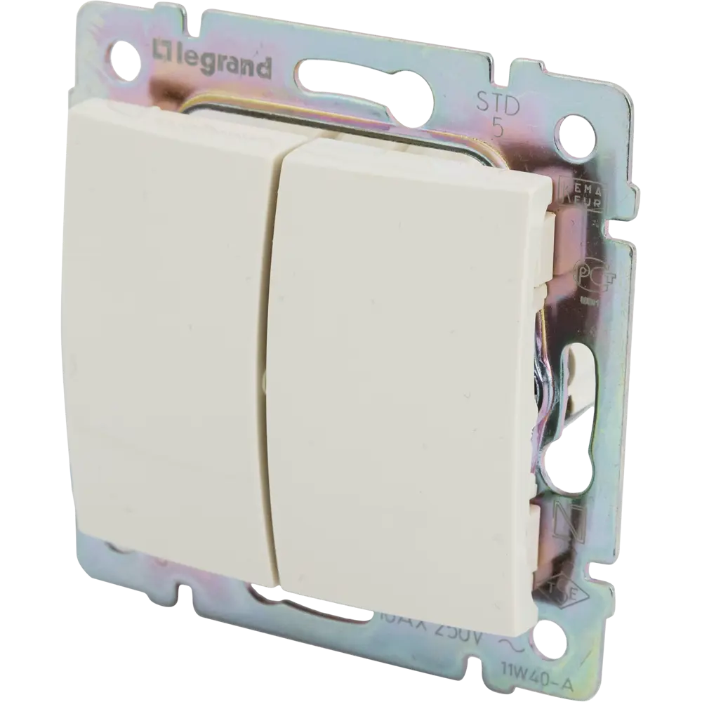 Выключатель Legrand Valena 2 клавиши цвет слоновая кость 10282996 STLM-2076998 - Вид №1