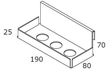 MINA Полка для ванной из нержавеющей стали Emme 27070+7025190f - Вид №2