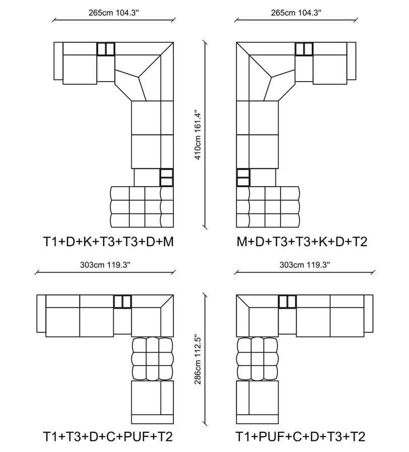 Модульный угловой диван из ткани NDESIGN шоколад ARCH-00016074 - Вид №4
