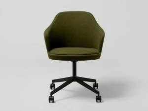 ENEA Офисный стул из ткани с 4 спицами и подлокотниками Kaiak