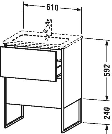 XS444502222 XSquare Тумбочка напольная Белый глянцевый декор Duravit - Вид №1