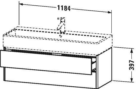 XS419709090 XSquare Тумбочка подвесная Фланелево-серый шелковисто-матовый лак Duravit - Вид №1