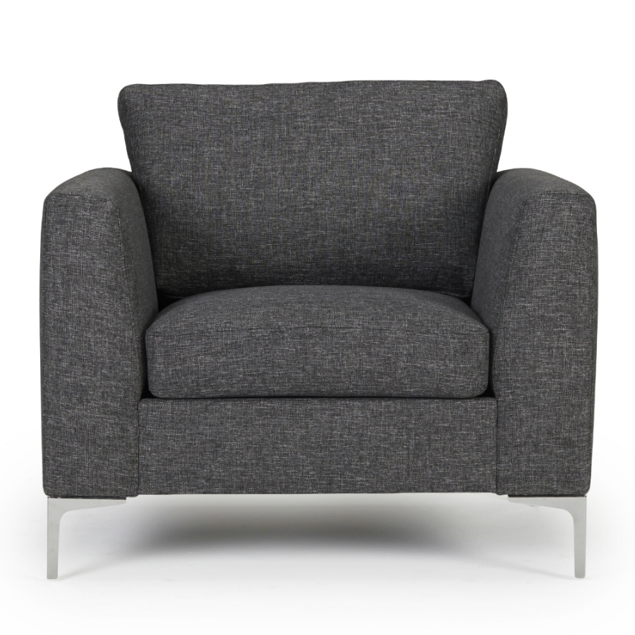 Кресло Shea с хромированными ножками, темно-серое Kragelund 36401960248 - Вид №1