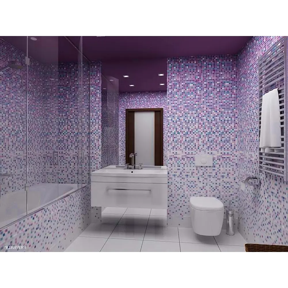 Santreyd 3D мозаика фиолетовая - самоклеящиеся стеновые панели ПВХ 89379607 STLM-1405208 - Вид №2