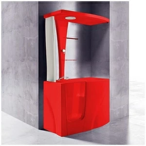Ванна с кабиной GRUPPO TREESSE GEN-Y TOP STD-V3417|B3411-DX красная угловая сидячая с дверью правосторонняя