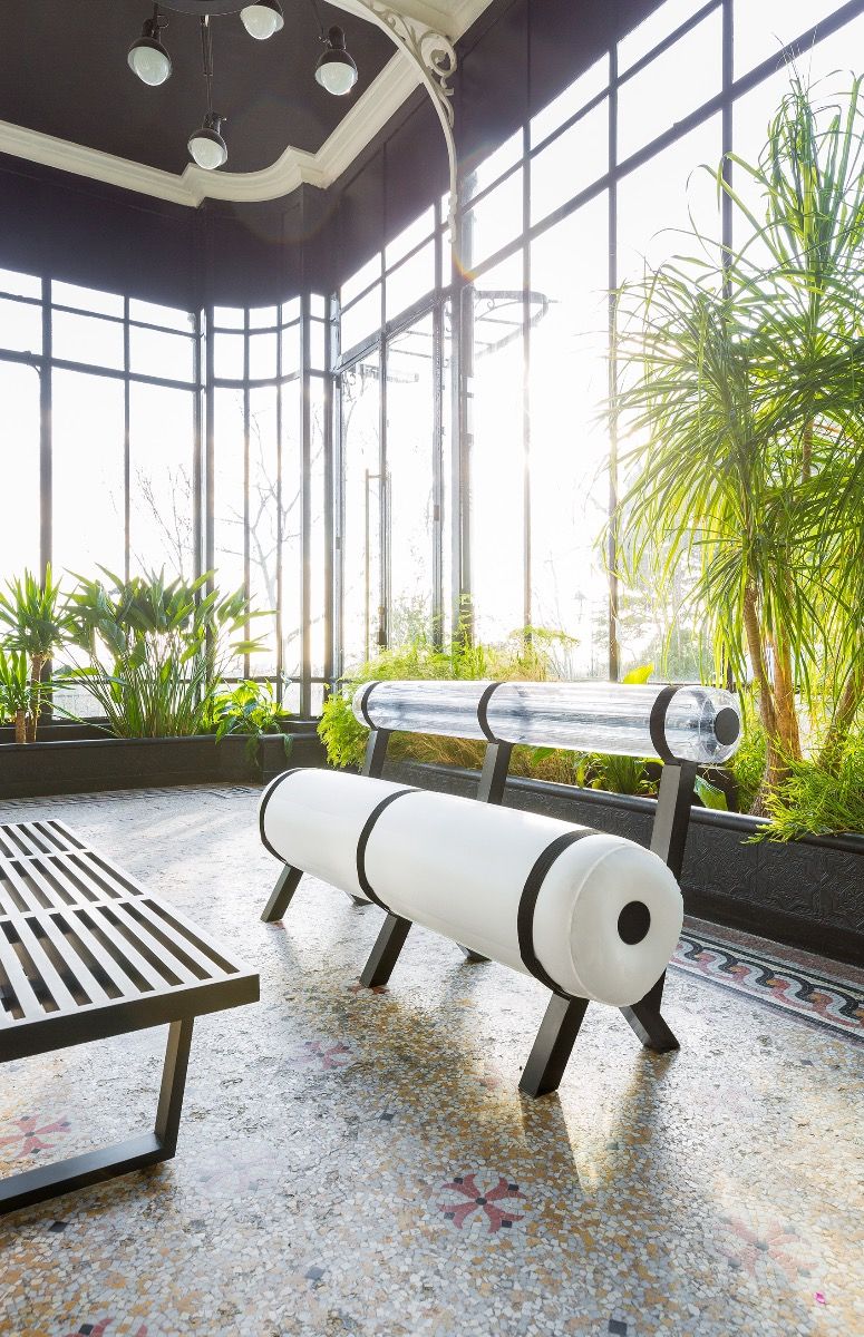 MOJOW ZIBA скамейка 1м50 непрозрачная Белый BZCN1502BO - Вид №1