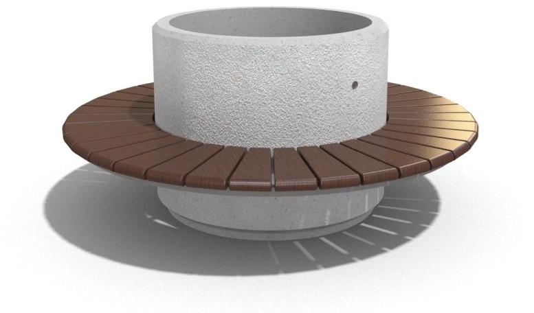 ENCHO ENCHEV - ETE Модульная круглая бетонная скамья со встроенной сеялкой  193  - Вид №2