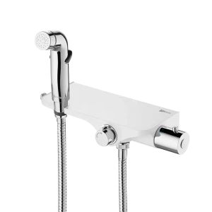 Смеситель для биде Lemark Solo LR7169CW с термостатом цвет хром/белый