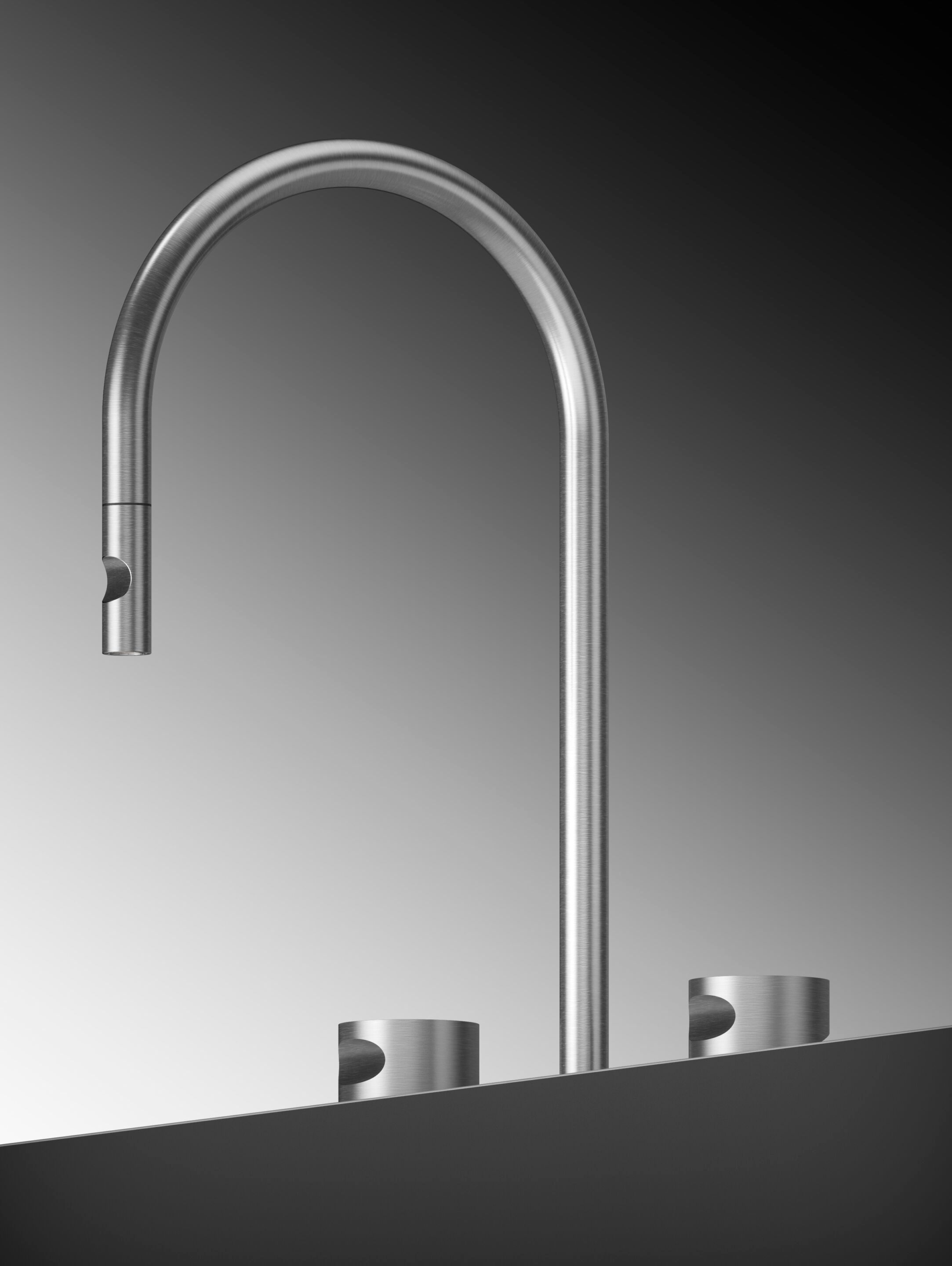 Смеситель для кухни из нержавеющей стали со съемным ручным душем Quadrodesign IdealAqua ARCH-00070750 - Вид №4