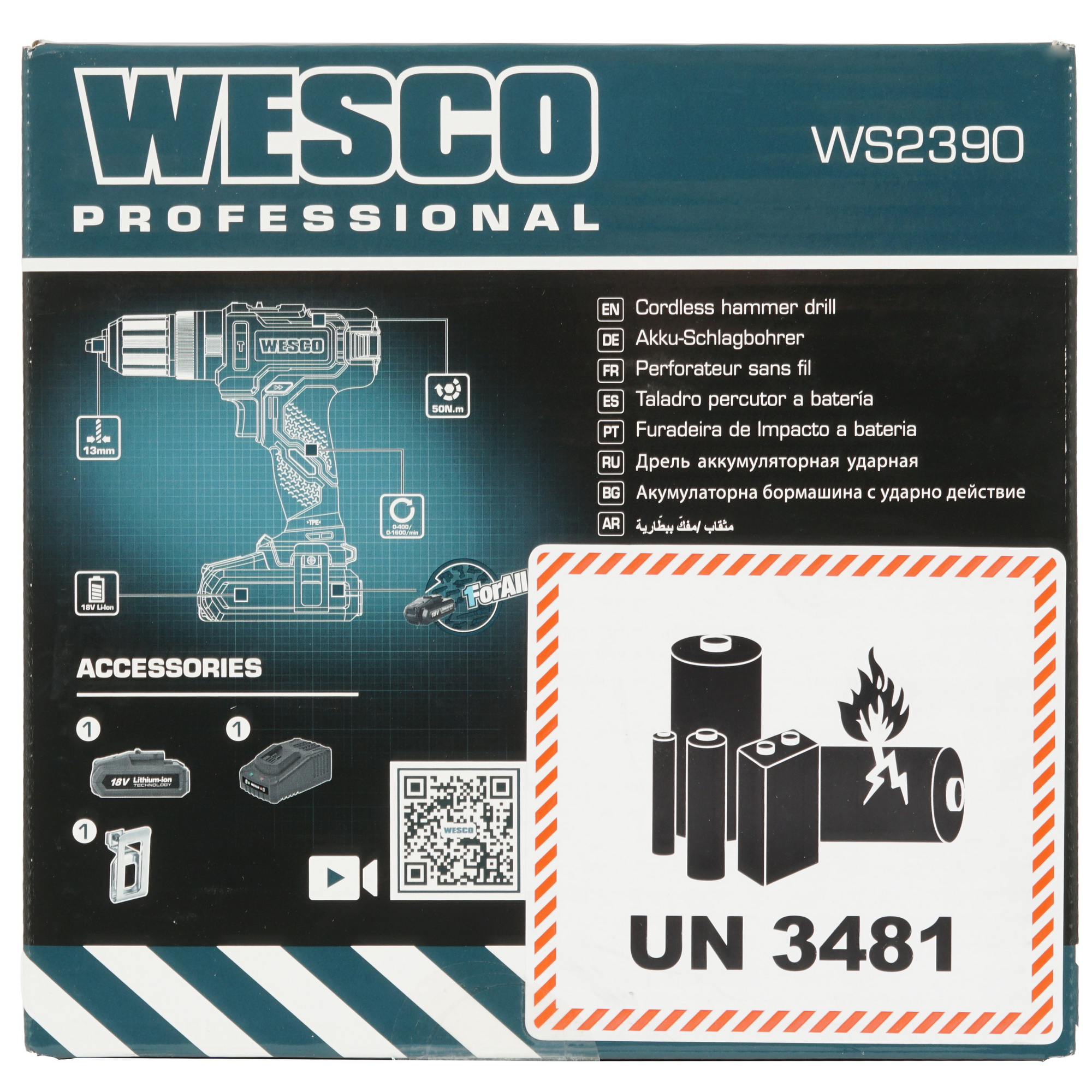 Дрель-шуруповерт Wesco WS2390 1ForAll 18V 5410727 STDN-0068523 - Вид №9