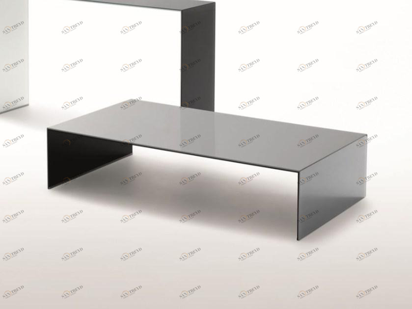 Glas Italia Низкий прямоугольный журнальный столик из хрусталя Sio2 bridge sun-id-1465529