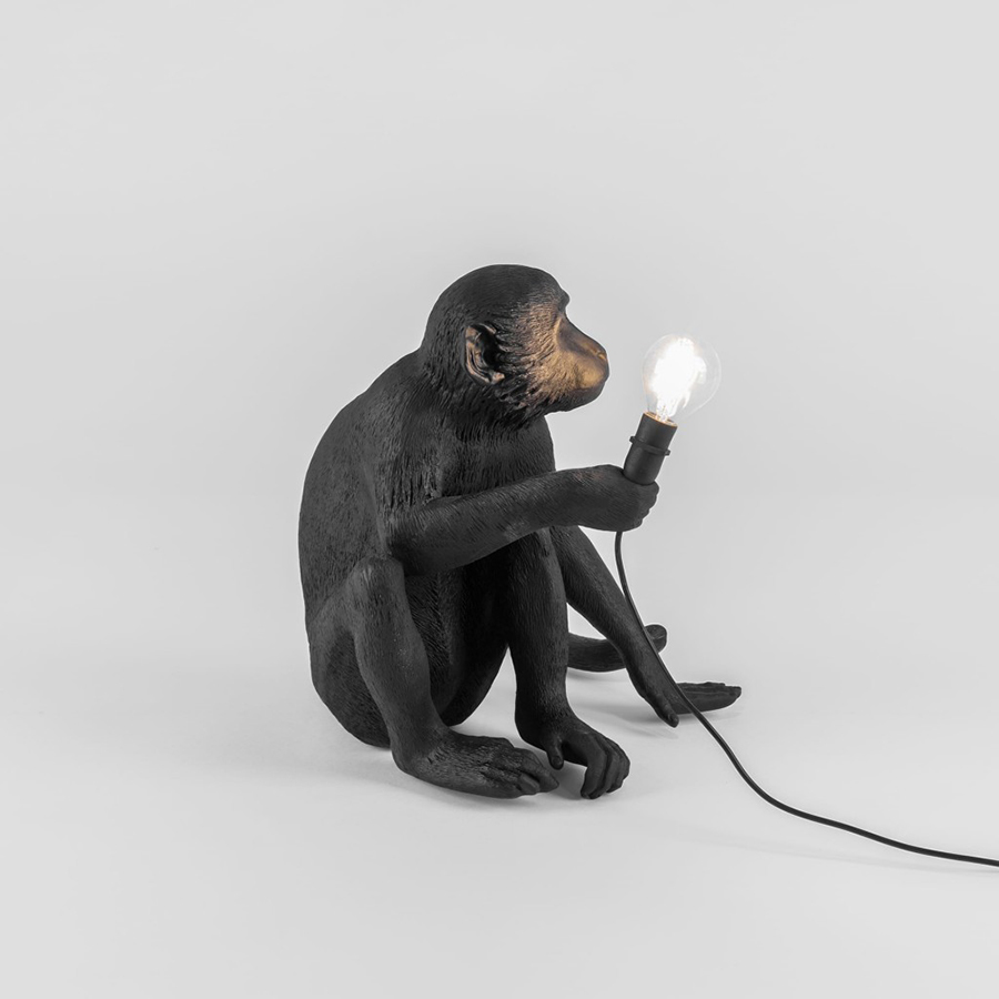 Светильник Monkey Lamp Sitting, черный Seletti 14922 - Вид №4