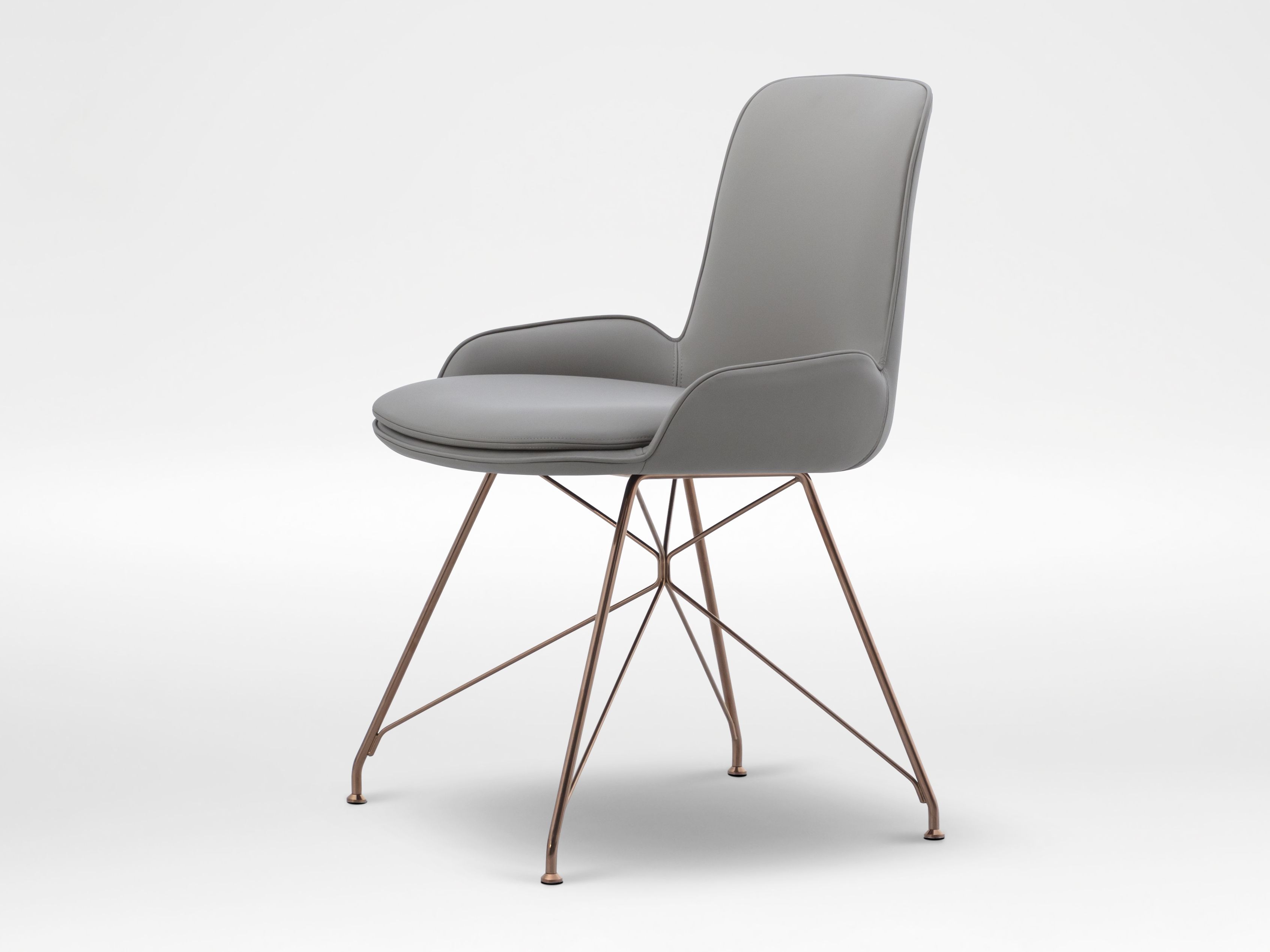 Кожаный стул с металлическими ножками CAMERICH WING ARCH-00056283 - Вид №1