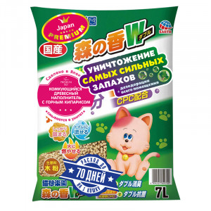 ПР0051191 Наполнитель для кошачьего туалета комкующийся с хиноки 7л Japan Premium Pet