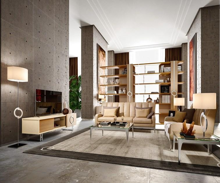 Caroti 3-х местный кожаный диван в современном стиле Concept Art.143 - quartz - Вид №1