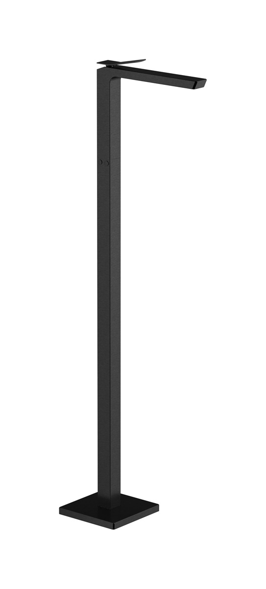 Высокий смеситель для напольной раковины в комплекте с донным клапаном. WE ARE IB wa220ii Brushed Black Chrome Wave