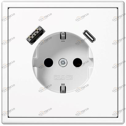 JUNG Пластиковая розетка с usb Prese elettriche con porte usb sun-id-1417023