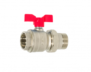 102122205  Шаровой кран 1 "- красный маховик