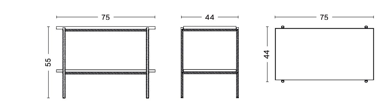 Прямоугольный мраморный журнальный столик с подносом Hay арматура ARCH-00101742 - Вид №6