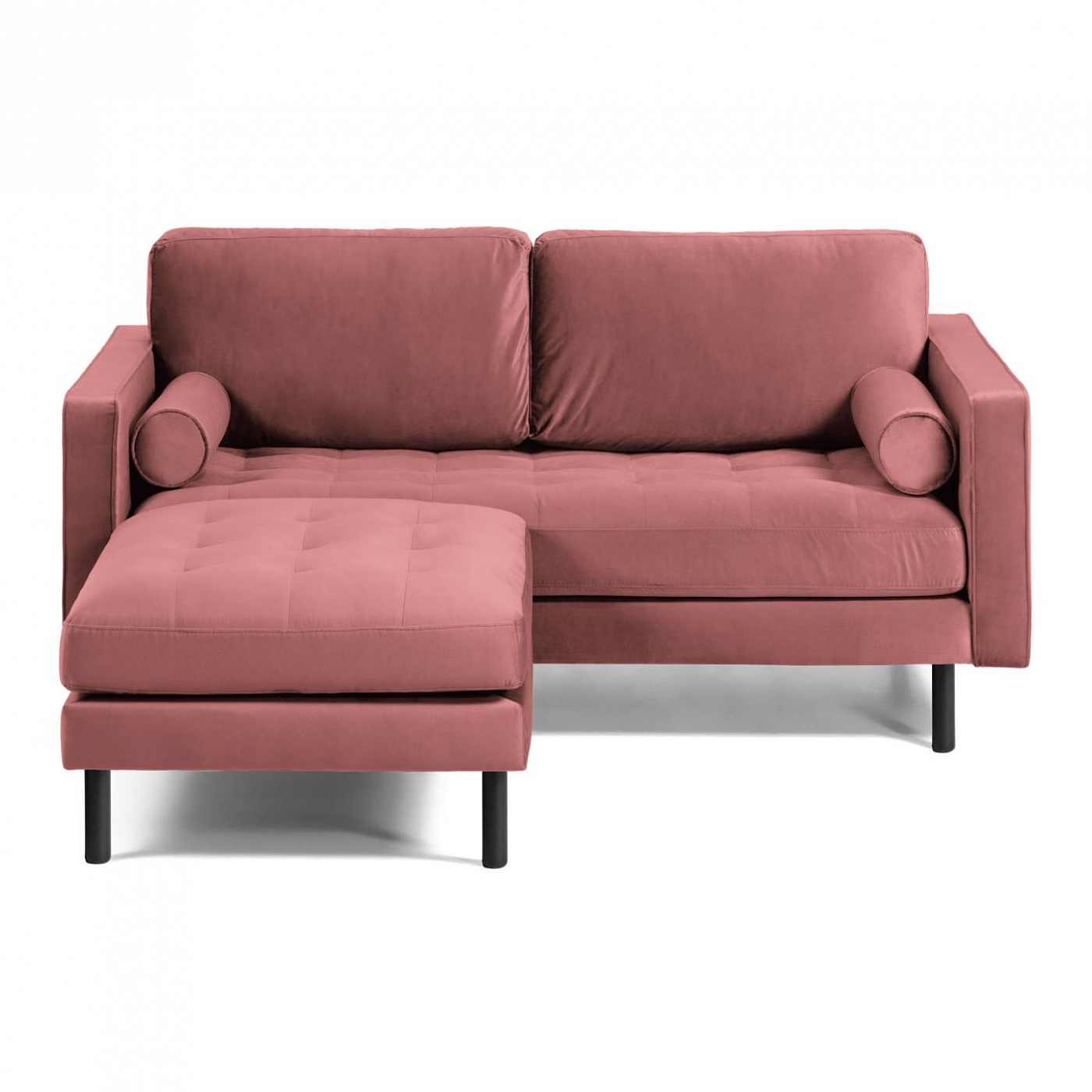 088085 BOGART Диван 2-местный розовый бархат с пуфом 182 cm La Forma Debra - Вид №1