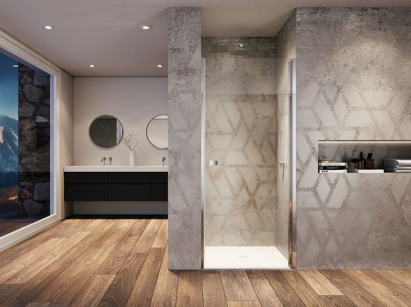 Стеклянная ниша душевая кабина с распашной дверью Provex Industrie Kombi ARCH-00059210