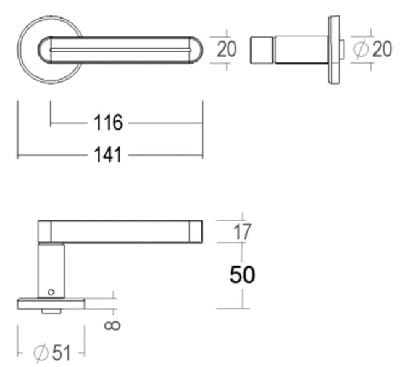 Латунная ручка на розетке Quincalux Комо ARCH-00104300 - Вид №6