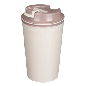 Термостакан 350 мл пластик клапан цвет светло-бежевый