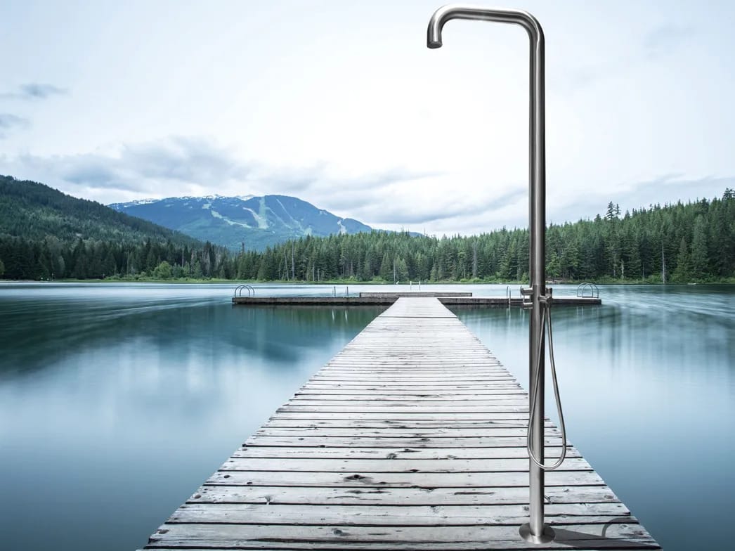 Открытый душ из нержавеющей стали с ручным душем GUGLIELMI RUBINETTERIE BD34010 ARCH-00146056 - Вид №1