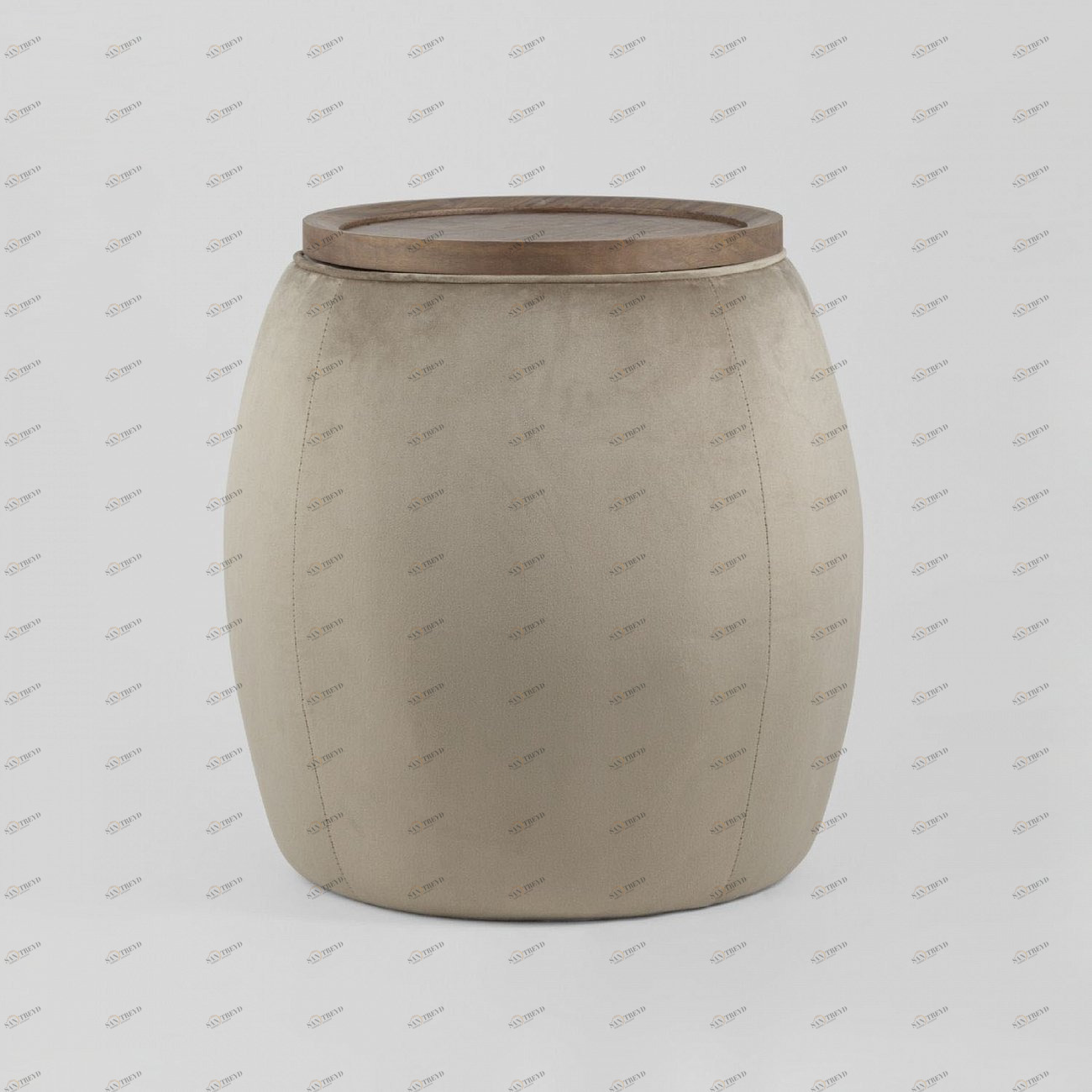 Круглый журнальный столик со съемным подносом светло-серый "Баррель" STOOL GROUP  00-3881792 Серый 