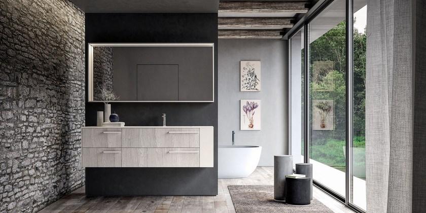 Ideagroup Одинарная подвесная тумба для ванной из fenix-ntm® Sense sun-id-1397281 - Вид №3