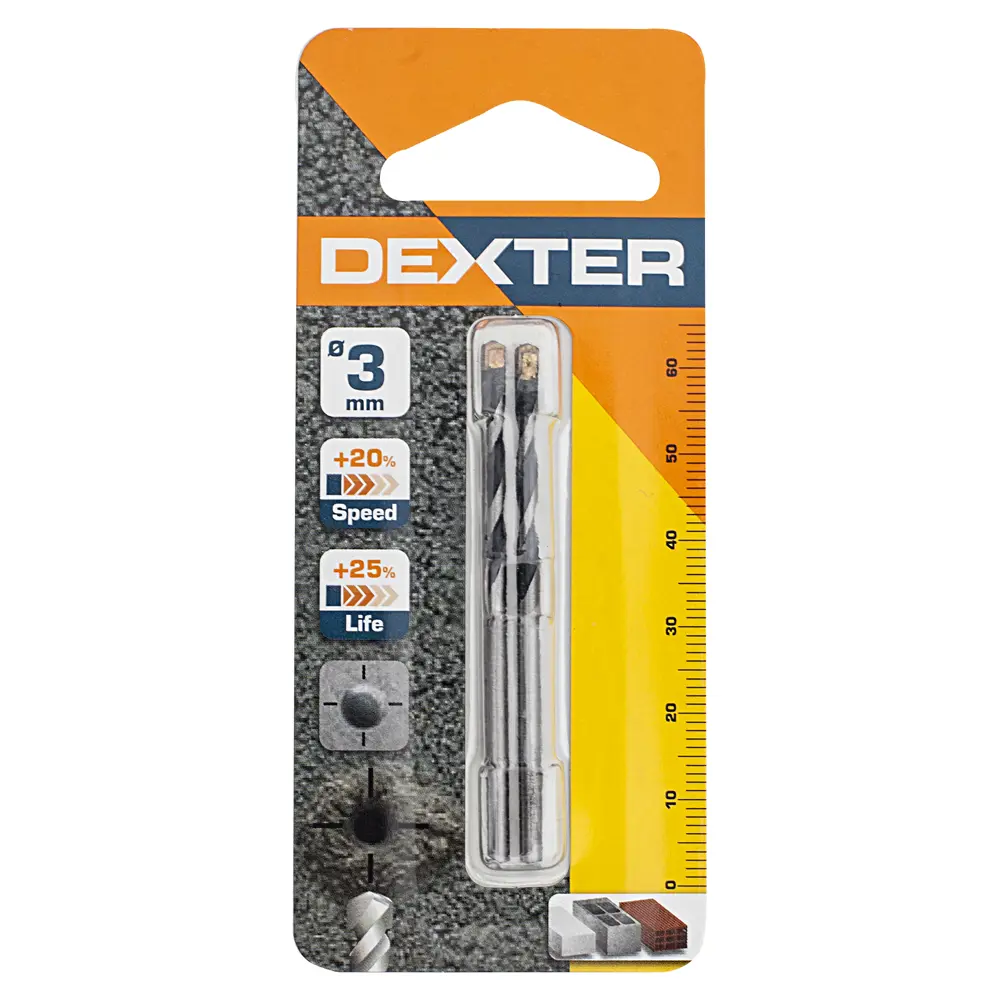 Сверло по бетону 3х60 мм Dexter 131-00637 16673568 STLM-2008504  - Вид №2