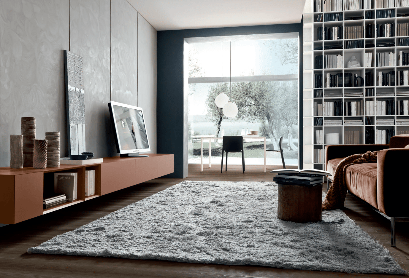 Деревянный подвесной низкий шкаф для телевизора MODULNOVA More ARCH-00056857 - Вид №1