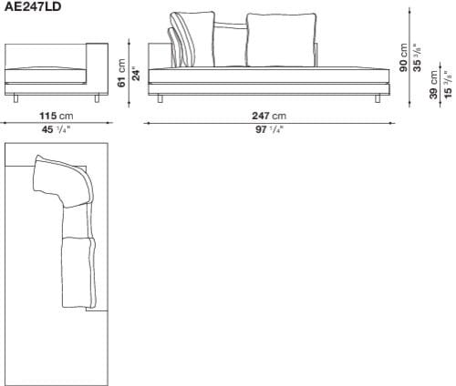 Угловой и секционный диван из ткани Maxalto ARBITER ARCH-00077969 - Вид №8