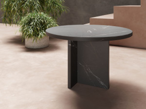Низкий круглый мраморный журнальный столик Sahara Noir