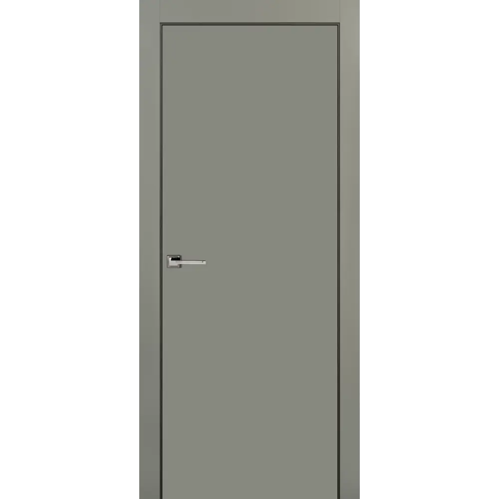 Дверь межкомнатная глухая Этна 60x200 см эмаль цвет грей с замком 82346597 STLM-2103043 ПРИНЦИП  - Вид №1