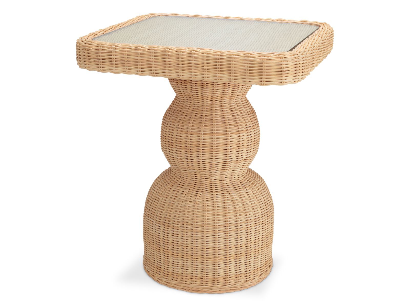 Квадратный стол из ротанга со стеклянной столешницей Eichholtz TIAGO ARCH-00026496