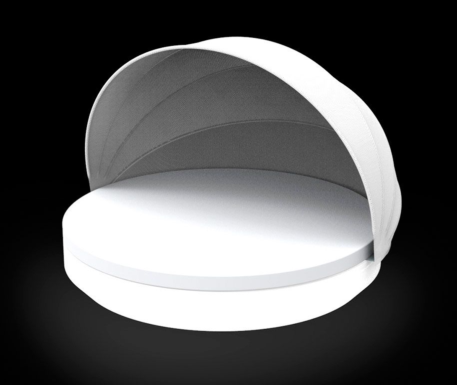 088424 Кровать ø210x40 cо складным навесом LED Vondom Vela - Вид №1