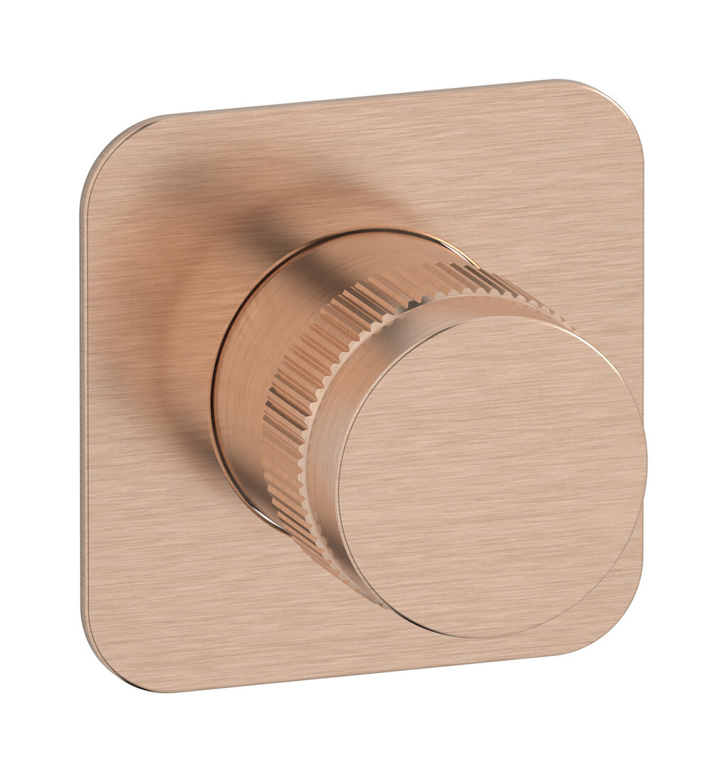 Комплект внешних частей настенного прогрессивного смесителя на 1 потребителя. WE ARE IB rx300sr Brushed Rose Gold Reflex