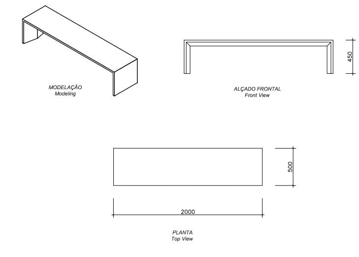 Бетонная скамья без спинки amop R-Light ARCH-00026108 - Вид №1