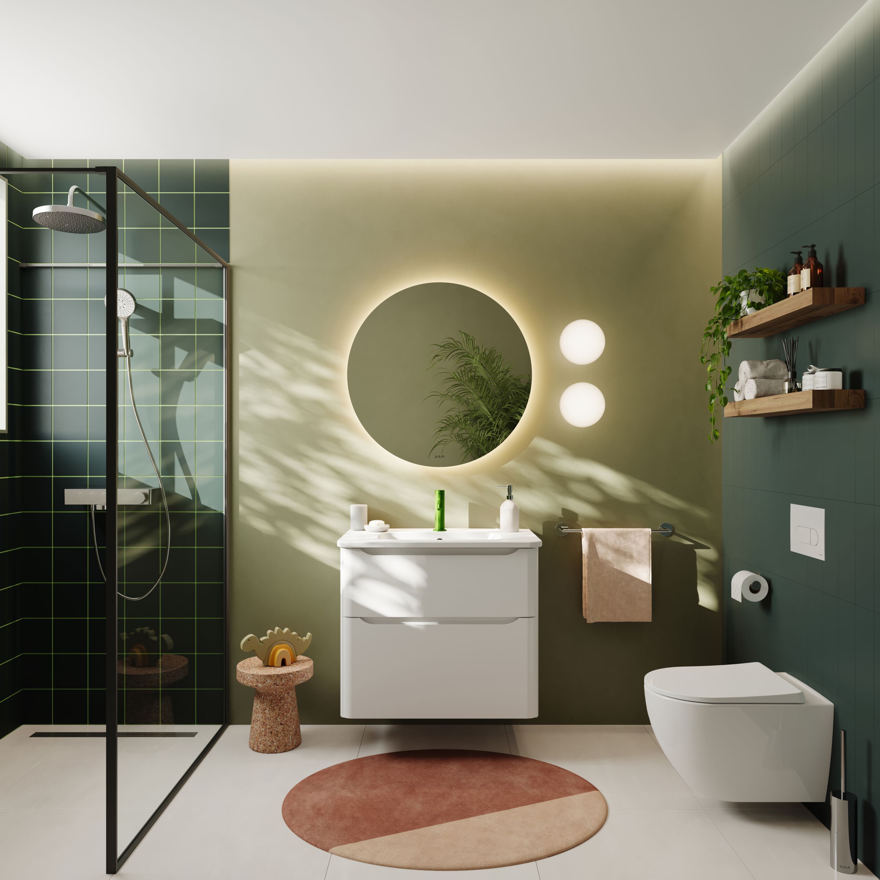 Подвесной шкаф для умывальника со встроенной раковиной VitrA Bathrooms Integra Round ARCH-00018639 - Вид №5