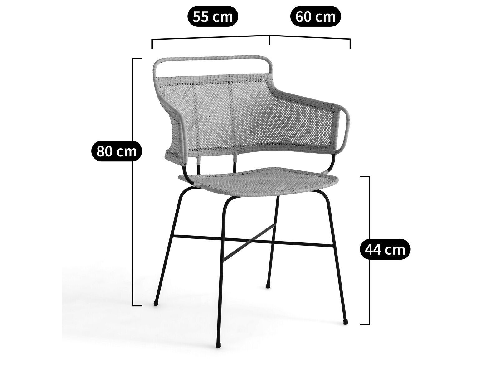 Плетеный стул с подлокотниками AMPM THEOPHANE ARCH-00129531 - Вид №2