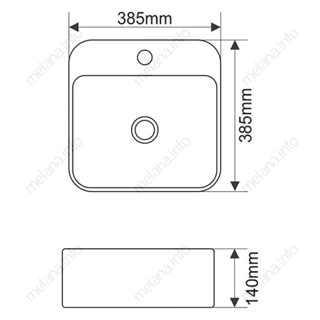 Накладная раковина melana mln-a423b A423B-803 - Вид №2