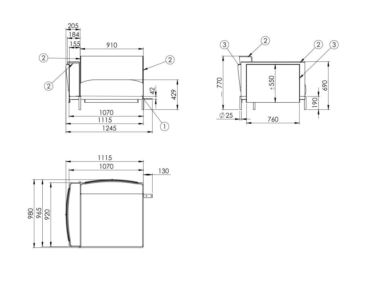 Модульный диван Laskasas холст ARCH-00126063 - Вид №5