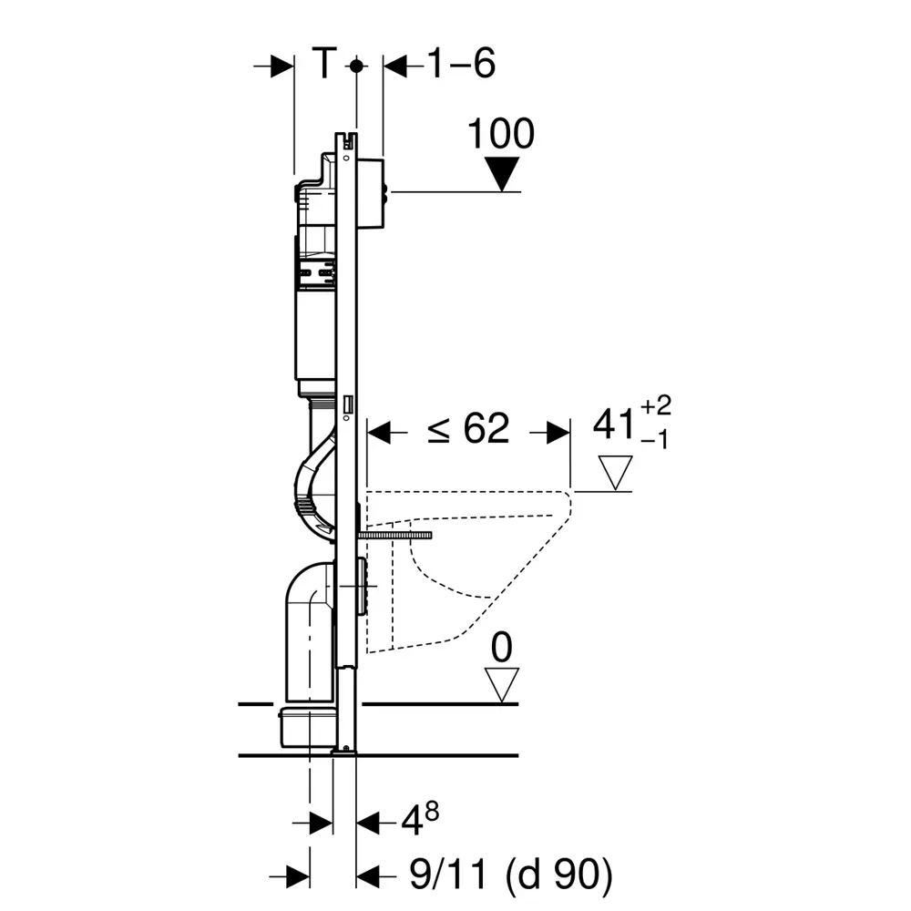 Инсталляция Geberit Delta 458.124.21.1 с клавишей Delta 21 цвет хром 82507354 STLM-2041428  - Вид №3