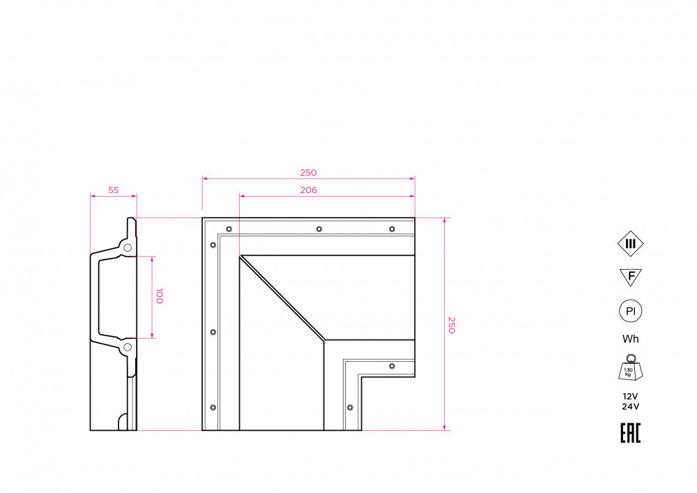 SN 346 Соединительный элемент (угол 90 стена/стена, стена/потолок) для Stellanova SABER 100  - Вид №3