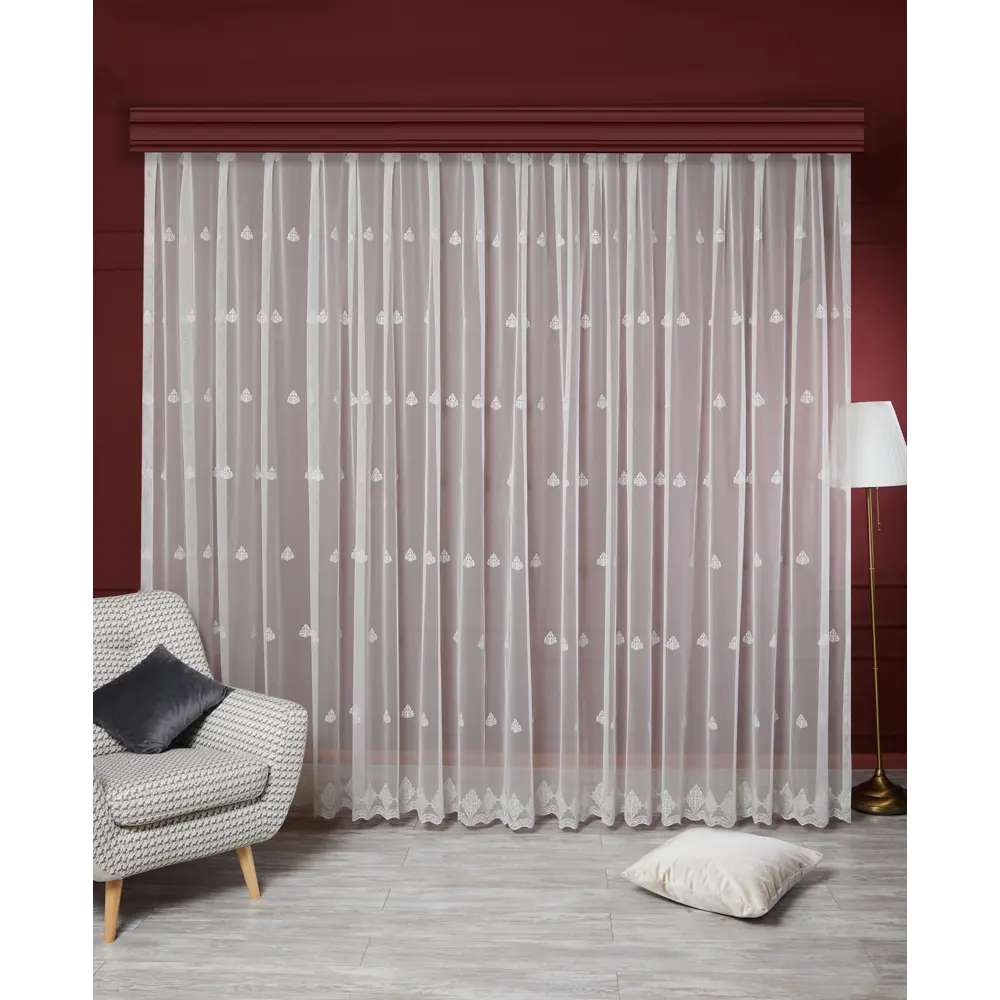 Тюль 1 м/п Коронки сетка 280 см цвет бежево-золотой 85337338 STLM-2052511 ELIT HOME  - Вид №1
